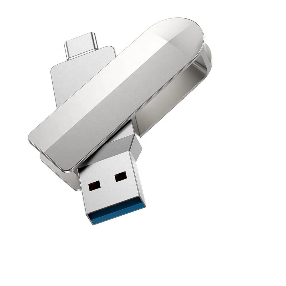 USB ���� ���������� Hoco UD10 128GB 2 � 1 USB 3.0/ Type-C ������������� silver