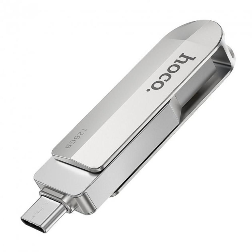 USB ���� ���������� Hoco UD10 128GB 2 � 1 USB 3.0/ Type-C ������������� silver