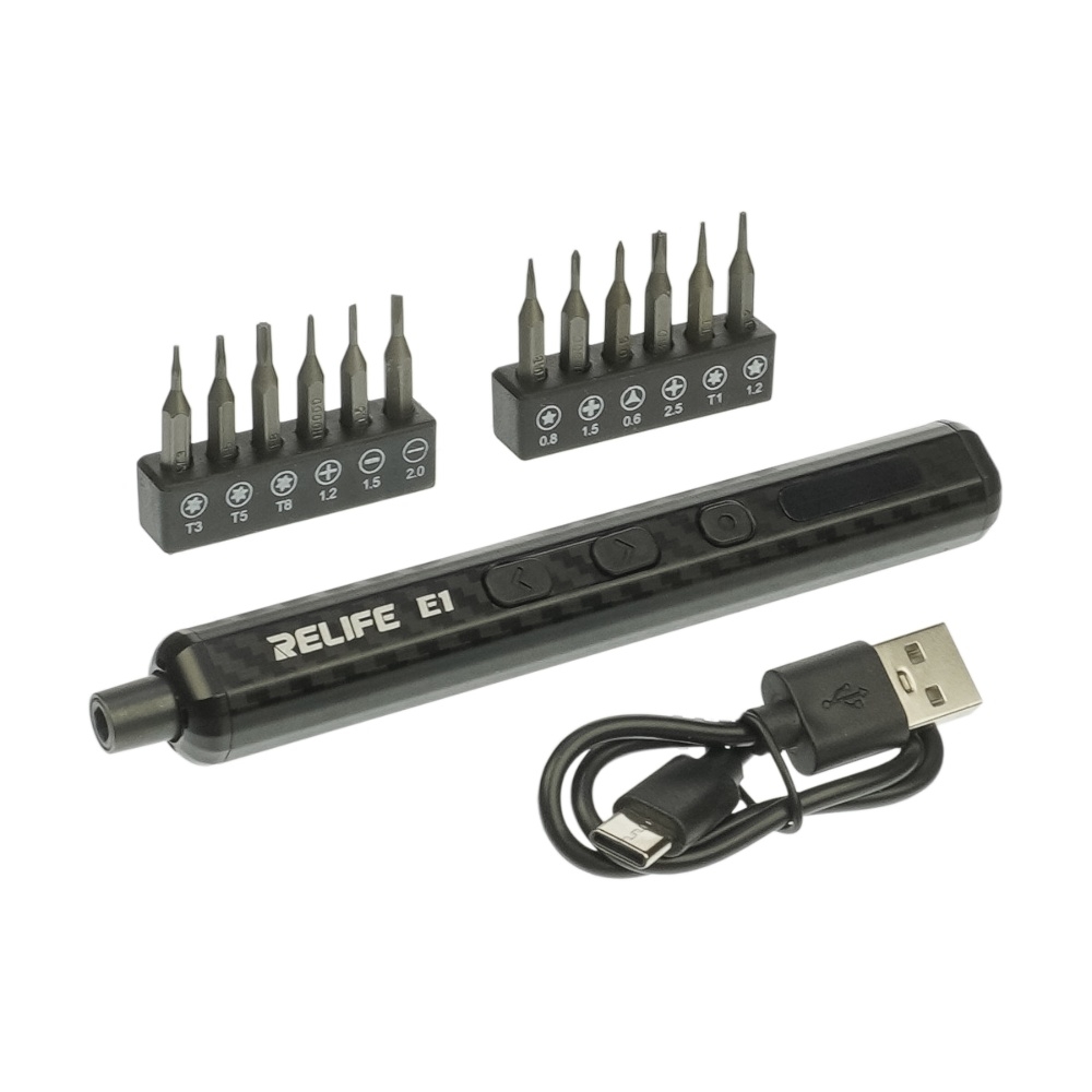 �������������� ������� Relife E1 Carbon c LED ���������� � ������������ ��������� ������� (12 ���, USB-Type-C)