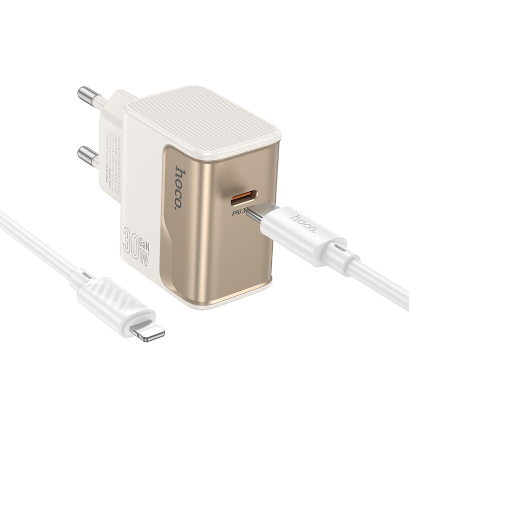 ������� �������� ���������� Hoco CS72A Type-C PD 30W white + ������ Type-C to Lightning
