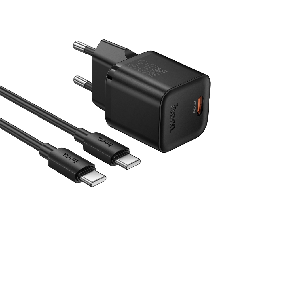 ������� �������� ���������� Hoco N66 Type-C PD 35W black + ������ Type-C to Type-C