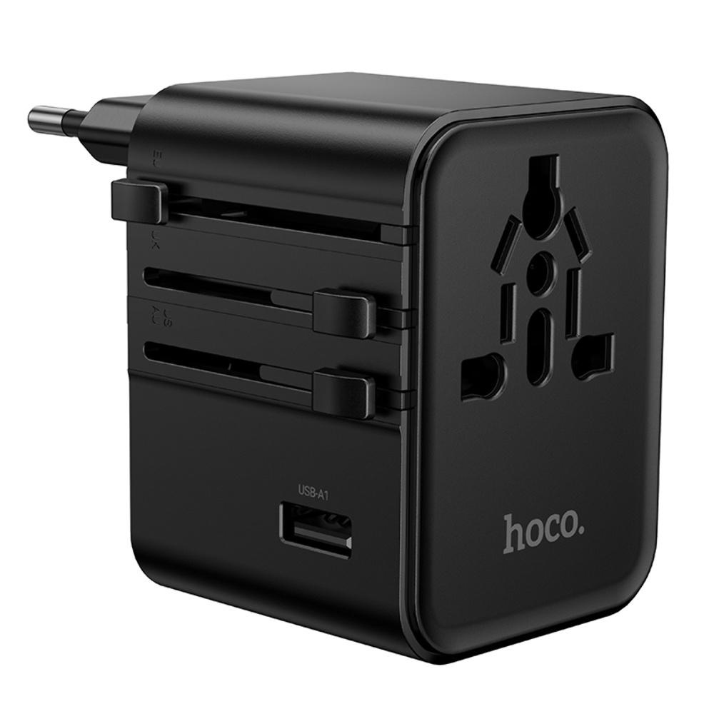 ������� �������� ���������� Hoco AC30 2 USB/ 2 Type-C CN to EU black