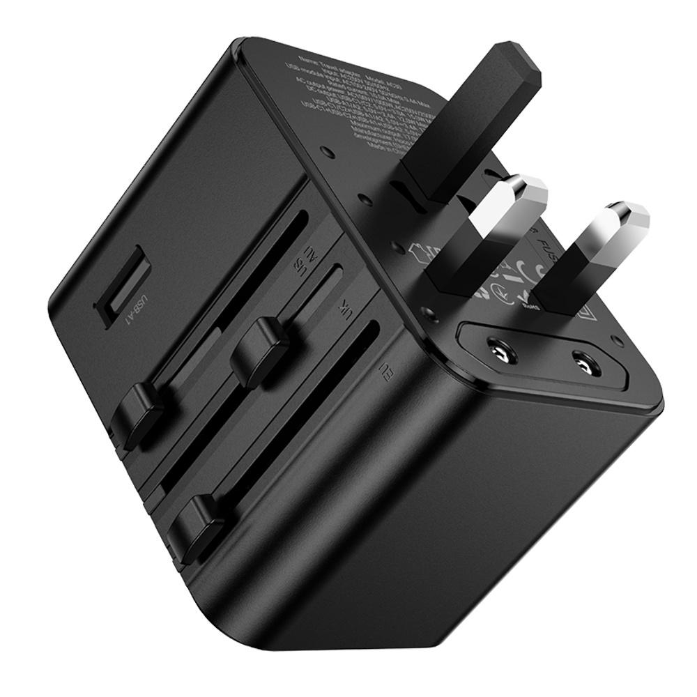 ������� �������� ���������� Hoco AC30 2 USB/ 2 Type-C CN to EU black