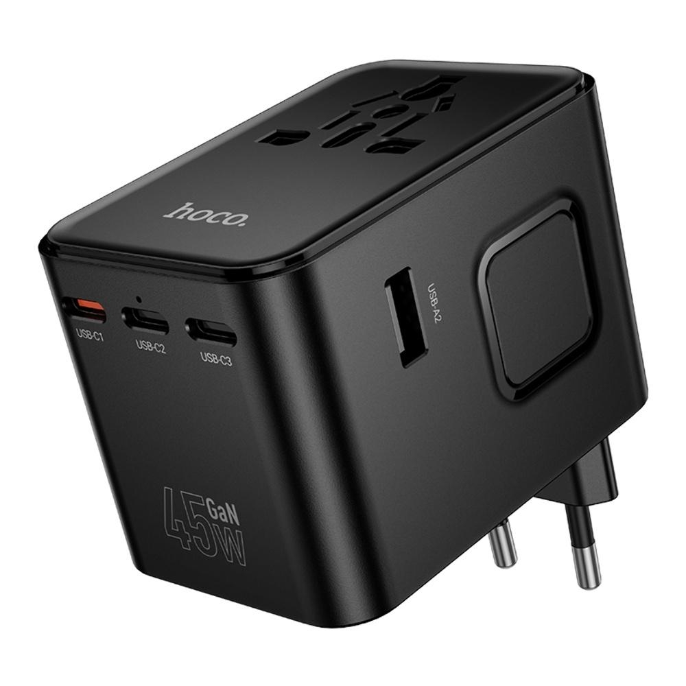 ������� �������� ���������� Hoco AC32 2 USB/ 3 Type-C PD 45W black