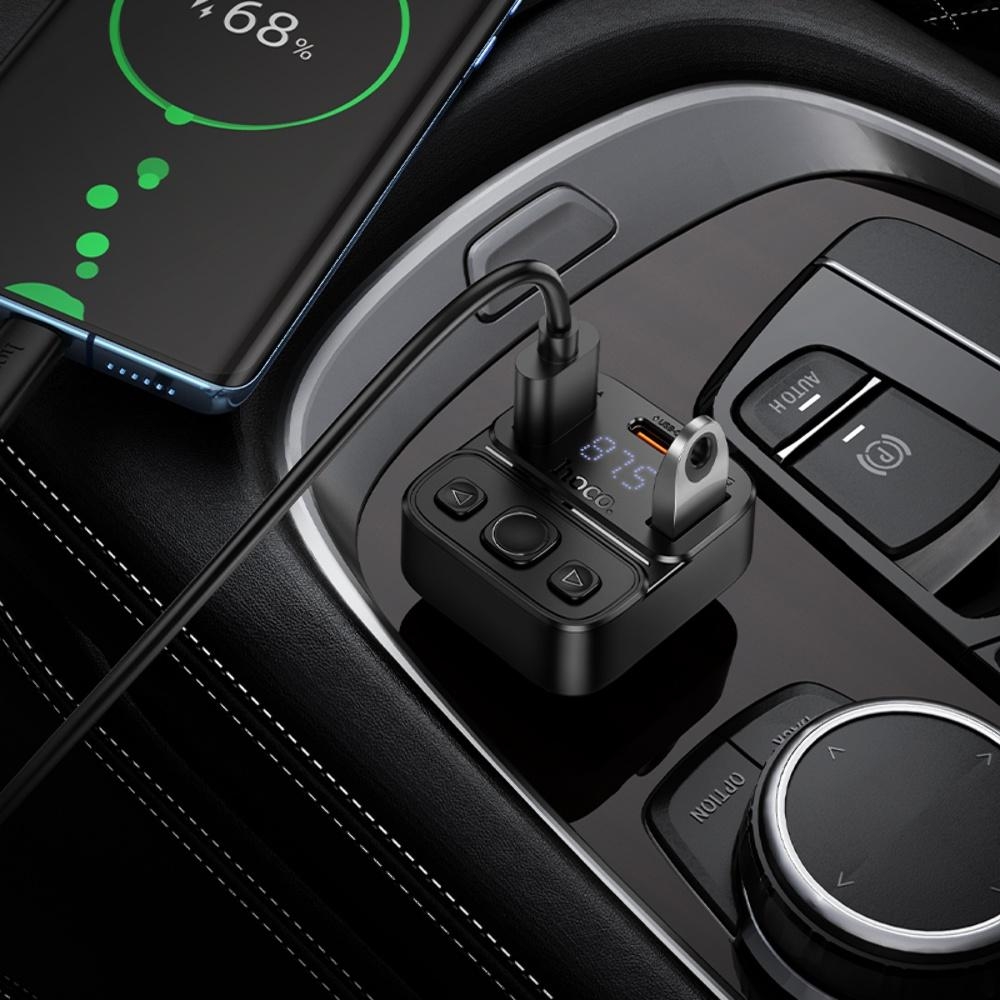 ������������� �������� ���������� Hoco E87 USB/ Type-C 35W c �������� � FM-����������� black