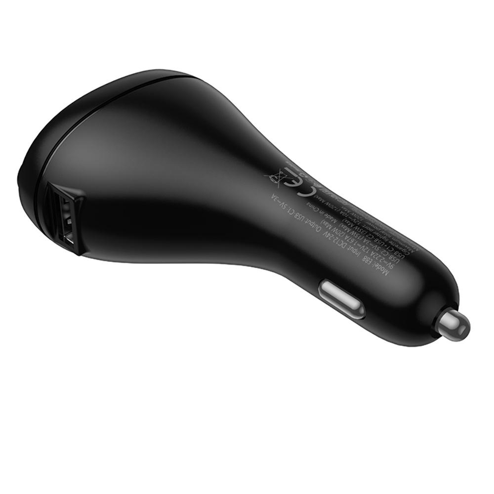 ������������� �������� ���������� Hoco E88 2 Type-C 35W c �������� � FM-����������� black