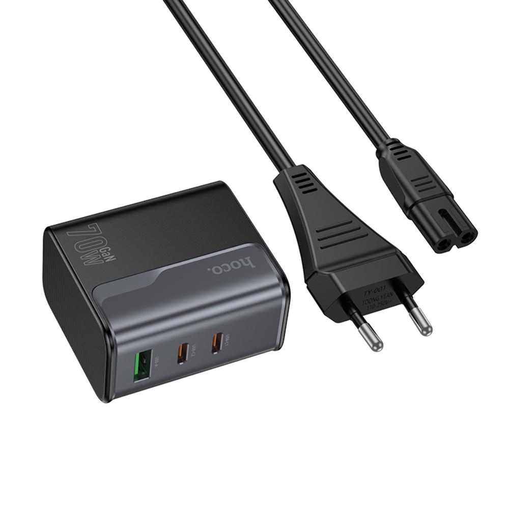 ������� �������� ���������� Hoco CS76A USB/ 2 Type-C PD 70W midnight black