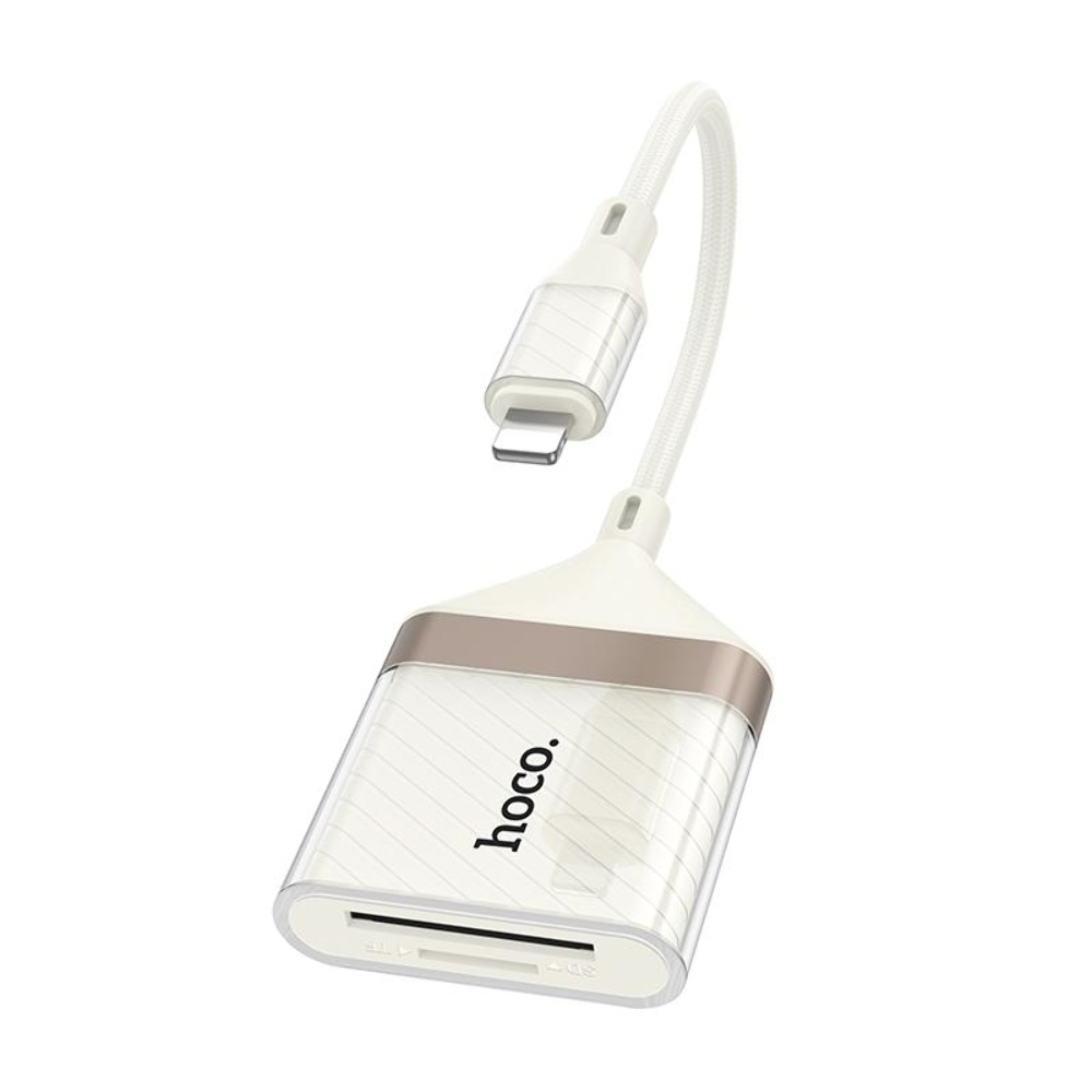 ������� ���������� Hoco UA40 2-in-1 Lightning to TF/SD apricot