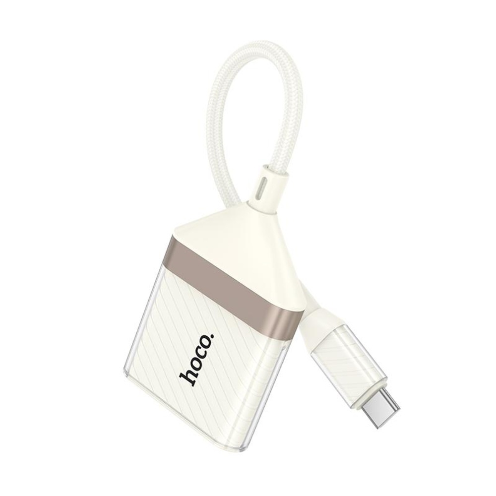������� ���������� Hoco UA40A 2-in-1 Type-C to TF/SD apricot