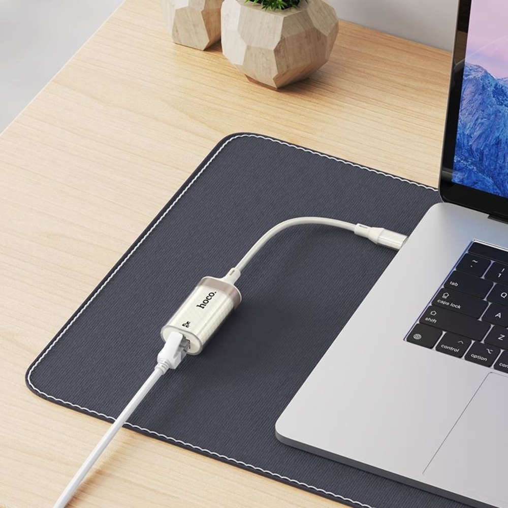 ������� ���������� Hoco UA41B Type-C to RJ-45 100 mbps apricot