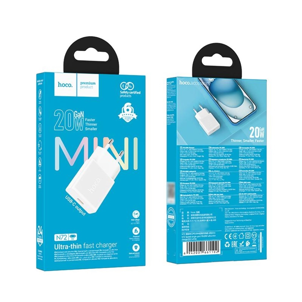 ������� �������� ���������� Hoco N72 Type-C PD white