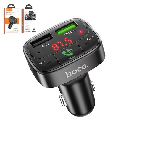 FM-����������� Hoco E59, ������, � ��������, USB ���-A, 2 �����, 18 ��, Quick Charge, 12-24 B, #6931474748447