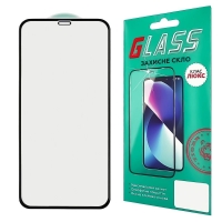 Захисне скло Apple iPhone 11 Pro, iPhone X, iPhone XS, чорне, Люкс, 0.3 мм, 4D ARC, сумісне з чохлом | Закаленное защитное стекло