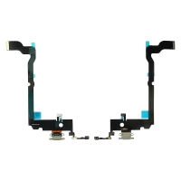 Плата зарядки Apple iPhone XS Max, шлейф коннектора зарядки, с микрофоном, серая, High Copy