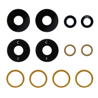 Стекло камеры Xiaomi Redmi Note 12, комплект 3 шт, черное, Original (PRC)