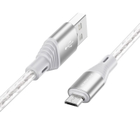 USB-кабель Borofone BX96, MicroUSB, 100 см, сірий