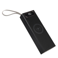 Корпус Multi-powerbank L20, под элементы 18650 до 20 шт, 22.5+15W, с беспроводной зарядкой и фонарём, чорний