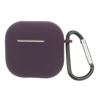 Чехол силиконовый с карабином для Apple AirPods/ AirPods 4 цвет 16 темно-фиолетовый