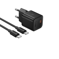 ������� �������� ���������� Hoco N66 Type-C PD 35W black + ������ Type-C to Type-C