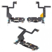 Плата зарядки Apple iPhone 14 Pro, шлейф коннектора зарядки, с микрофоном, чорний, Original (PRC)