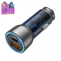 Автомобильний зарядний пристрій Hoco NZ8, синее, Power Delivery (PD), 43 Вт, 2 порта, 12-24 B, #6931474782717 | зарядка, зарядное устройство