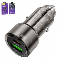 Автомобильний зарядний пристрій Hoco Z52, черное, Power Delivery (PD), 38 Вт, 2 порта, 12-24 B, #6942007601740 | зарядка, зарядное устройство