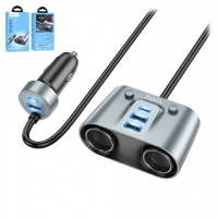 Автомобильний зарядний пристрій Hoco Z51 2-in-1, серое, Power Delivery (PD), 147 Вт, 5 портов, 12-24 B, #6942007600439 | зарядка, зарядное устройство