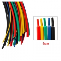 Термоусадочная трубка, 1 м, 6 мм, зеленая