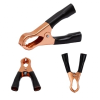 Зажим крокодил, 80 мм, чорний, 50A