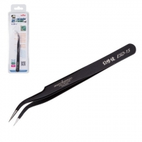 Пинцет монтажный Mechanic ESD-15, изогнутый, антистатический, 120 мм, high precision