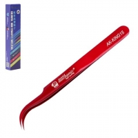 Пинцет монтажный Mechanic AK-KING15, изогнутый, 117 мм, красный