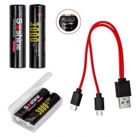 ���������� 18650 Soshine, 3000 mAh, 3,7 �, Li-ion, 2 ��., � �������, c �������, ����������� �� micro USB Type-B | ���, �������, �����������