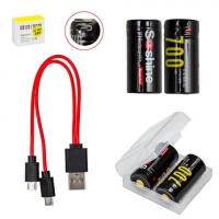 ���������� CR123 Soshine CR123/16340, 3,7 �, 700 mAh, Li-ion, 2 ��., � �������, � �����, c �������, ����������� �� micro USB Type-B | ���, �������, �����������