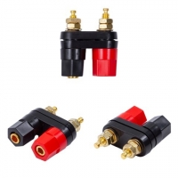 Разъем питания, банан, "мама", двойный, 4 мм