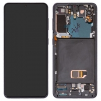 ������� Samsung SM-G991 Galaxy S21 5G, �����, � ����������� �������, � ������, Original, ��������� ��������, phantom Gray, original glass, #GH82-24544A/GH82-24545A/GH82-27256A/GH82-27255A